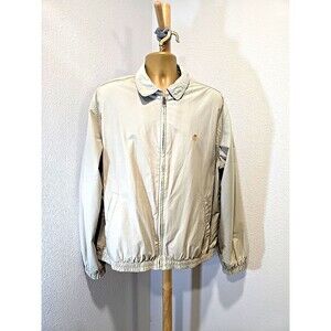 Vintage Lauren Ralph Lauren Jacket Mens Large Beige Golf Crest Windbreaker 90s